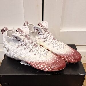 Under Armour Red and White Football Cleats